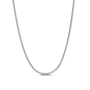 アクセサリー plllllleeeasse silver chain necklace Amazon.com: Dsnyu 0.08CM S925 Sterling Silver Chain Necklace